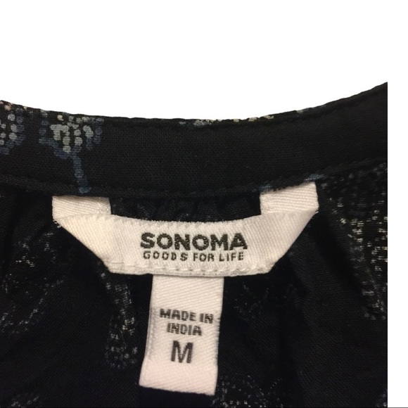 Y2K white butterflies on navy Henley rayon tank top size Medium whimsy playful. - Picture 3 of 9